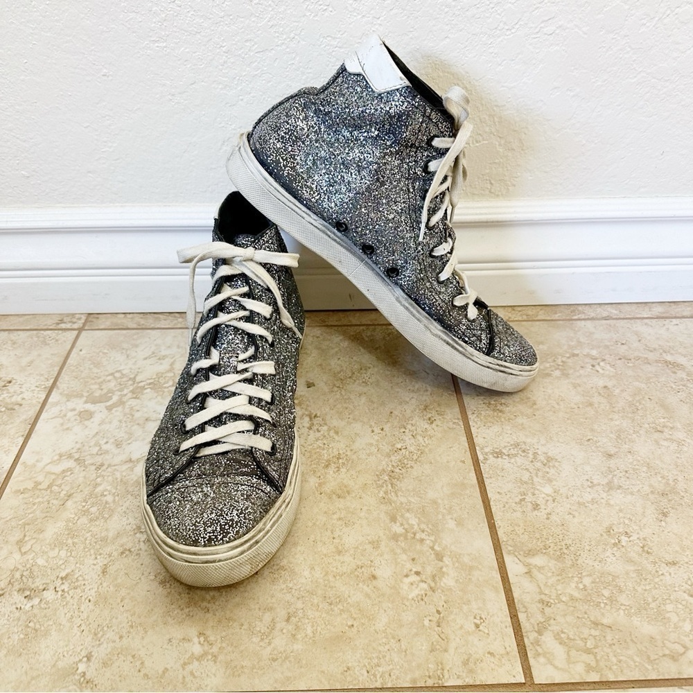 Saint Laurent Bedford Hightop glitter Sneakers size 40 - Picture 3 of 6